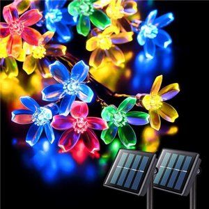 2 Pack Solar Flower String Lights, Total 100LED Solar String Lights Outdoor